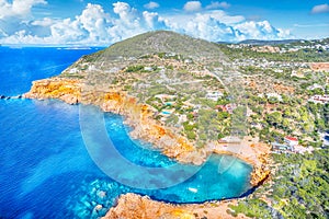 Aerial view of Cala Carbo, Ibiza photo