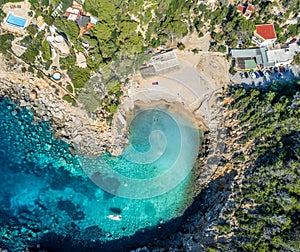 Aerial view of Cala Carbo, Ibiza photo