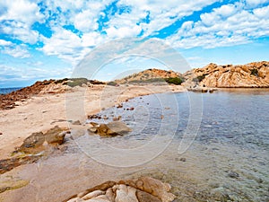 AERIAL VIEW OF CALA CRUCITTA IN CAPRERA,SARDINIA