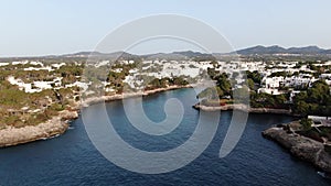 Aerial view of Cala D Or in the east coast of the island of Majorca