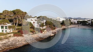 Aerial view of Cala D Or in the east coast of the island of Majorca