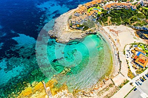 Aerial view with Cala Murada beach, Mallorca