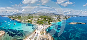 Aerial view with Cala Xinxell and Illetes, Mallorca