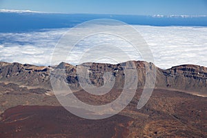 Aerial view on the caldera of the volcano Teide, Tener