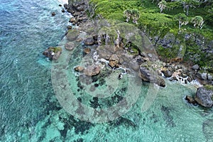 Aerial view of Caleton de Dario in Cabrera, Dominican Republic