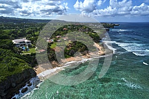 Aerial view of Caleton de Dario in Cabrera, Dominican Republic