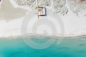 Aerial view of the beach of la caletta in siniscola,sardinia photo