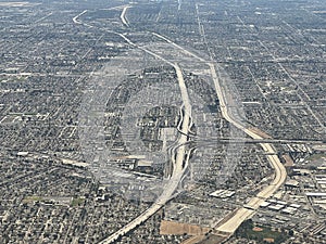 Aerial view of California from an Airplane