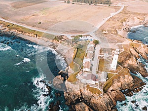 Aerial view on the Californian Pacific ocean cliffs