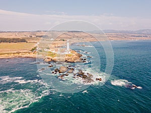 Aerial view on the Californian Pacific ocean cliffs