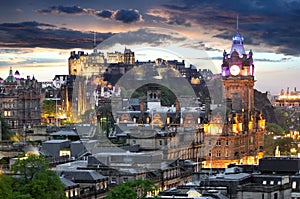 Aerial view from Calton Hill, Edinburgh, Great Britain