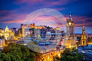 Aerial view from calton hill, edinburgh, uk