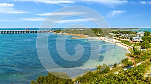 Aerial view of Calusa and Loggerhead beach in Florida Keys