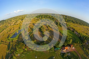 Aerial view of Cambodian countryside