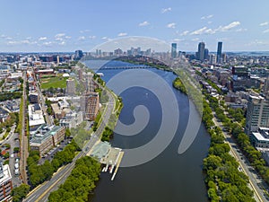 Aerial view of Charles River, Boston, MA, USA
