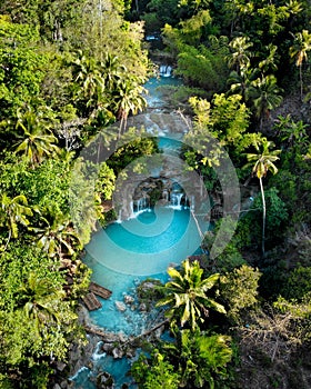 Aerial View of Cambugahay Waterfalls, Siquijor - The Philippines