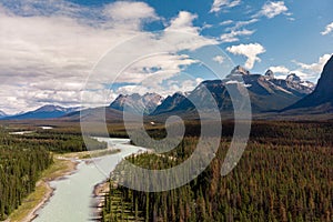 Aerial View of the Canadian Rockies at Banff National Park, Alberta, Canada