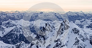 Aerial View of Canadian Rocky Mountain Landscape.