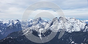 Aerial View of Canadian Rocky Mountain Landscape.