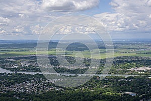 Aerial view of a canadian suburban city