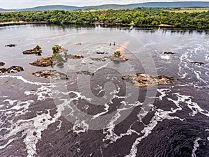 Aerial view of Canaima lagoon.