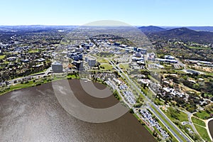 Aerial view of Canberra City photo