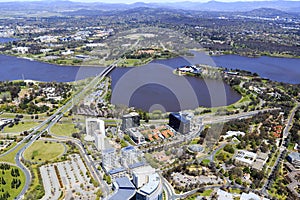 Aerial view of Canberra city photo
