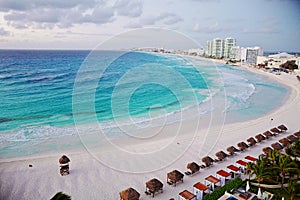 Aerial view of Cancun, Mexico.