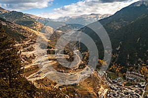 Aerial view of Canillo in Andorra