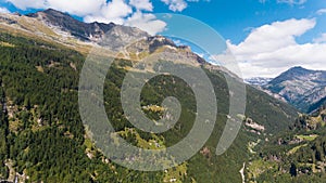 Aerial view in the canton Grisons in Switzerland