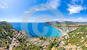 Aerial view of Canyamel bay in Mallorca Island