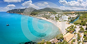 Aerial view of Canyamel bay