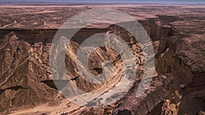 Aerial view of the canyons of the Namib Desert. Africa. Angola.