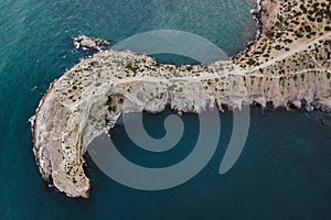 Aerial view of cape Kapchik in Noviy Svet, Krym