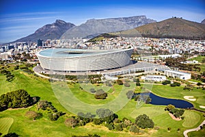 aerial view of Cape Town city in Western Cape province in South Africa