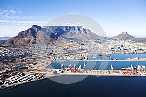 Aerial view of Cape Town Harbour, South Africa