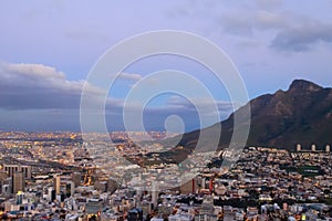 Aerial view of Cape Town from Signal Hill, South Africa