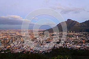 Aerial view of Cape Town from Signal Hill, South Africa