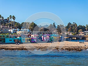 Aerial view of the Capitola beach town in California.