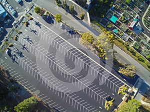 Aerial view of car parking lots