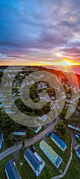 Aerial view of Caravan park at the Isle of WIght