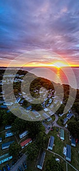 Aerial view of Caravan park at the Isle of WIght