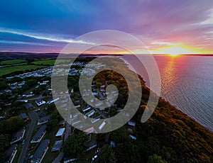 Aerial view of Caravan park at the Isle of WIght