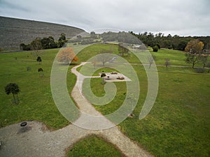 Aerial view of Cardinia Reservoir Park, Melbourne, Australia