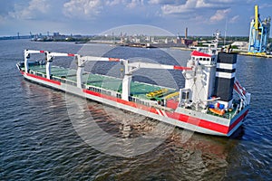 Aerial View of Cargo Ship on the Delaware River