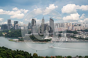 Aerial view of caribbean at keppel bay in Singapore . It`s luxur