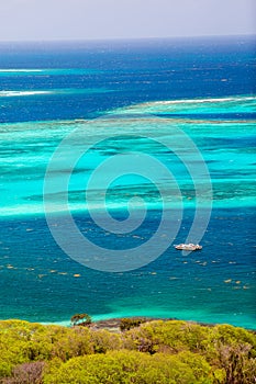 Aerial view of Caribbean sea