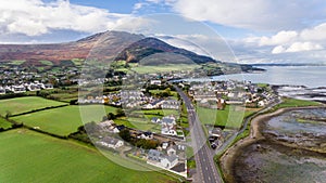 Aerial view. Carlingford town. county Louth. Ireland