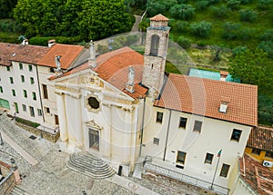 Aerial View of Carmini Church in Marostica, Vicenza, Veneto, Italy, Europe photo