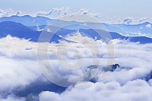 Aerial view on Carpathian mountains